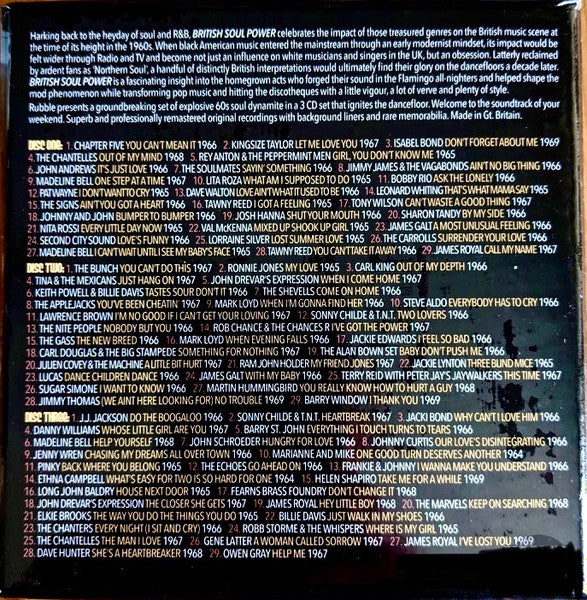 VARIOUS, British Soul Power: Soul Mining In The 6t's - 3 CD's Of Solid Soul Dynamite !!! (Rubble; RUB3CDBOX17, UK 2022, Box Set, Booklet) 3xCD VG+/VG+ - Image 2