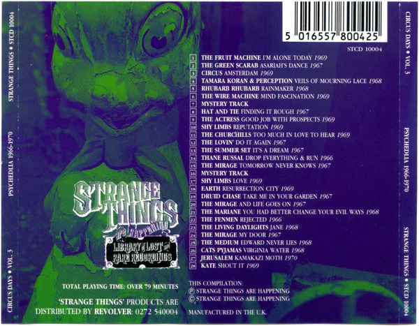 VARIOUS, Circus Days Vol. 3 (UK Psychedelic Obscurities 1966-1970) (Strange Things; STCD 10004, UK 1991) CD VG+/VG+ - Image 2