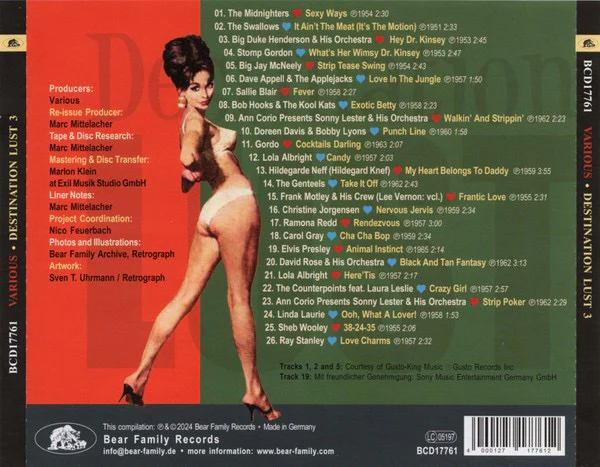 VARIOUS, Destination Lust 3: Love In The Jungle (The World Of Love, Sex And Violence - 26 Erotic Fantasies From The Vaults) (Bear Family Records; BCD17761, Germany 2024, Jewel Case) CD M/M - Image 2