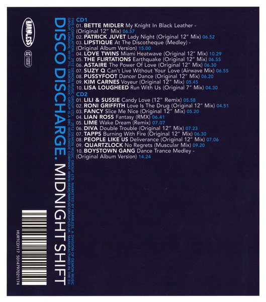 VARIOUS, Disco Discharge. Midnight Shift (Harmless; HURTCD117, UK 2012, Card Slipcase with Jewel Case inside) 2xCD M/M - Image 2
