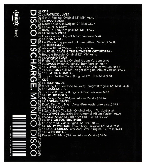 VARIOUS, Disco Discharge. Mondo Disco (Harmless; HURTCD105, UK 2011, Slipcase) 2xCD EX/EX - Image 2