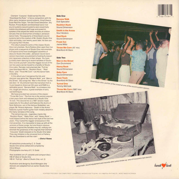 VARIOUS, Downbeat The Ruler - Best of Studio 1 Killer Instrumentals - Vol 3 (Heartbeat; H8-38, US 1988, Picture Sleeve) LP VG+/VG - Image 2