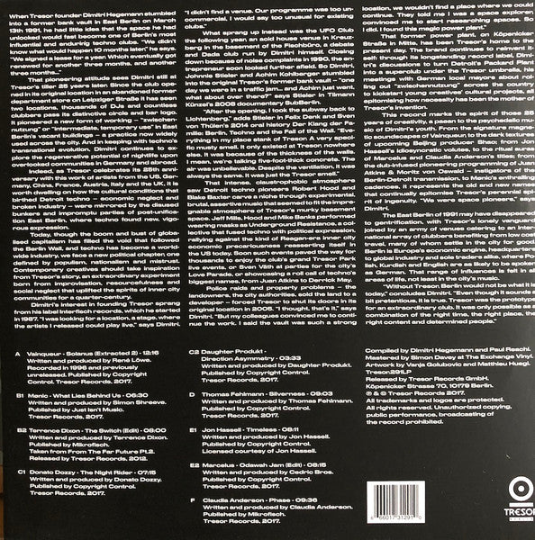 VARIOUS, Dreamy Harbor (Tresor; TRESOR291LP, Germany 2017, Printed PVC Outer Sleeve), SALE - Up to 50% Off the Original Price  3xLP VG+/VG - Image 2