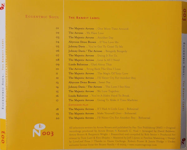 VARIOUS, Eccentric Soul: The Bandit Label (Numero Group; NUM003, US 2004, Slipcase) CD VG+/VG+ - Image 2