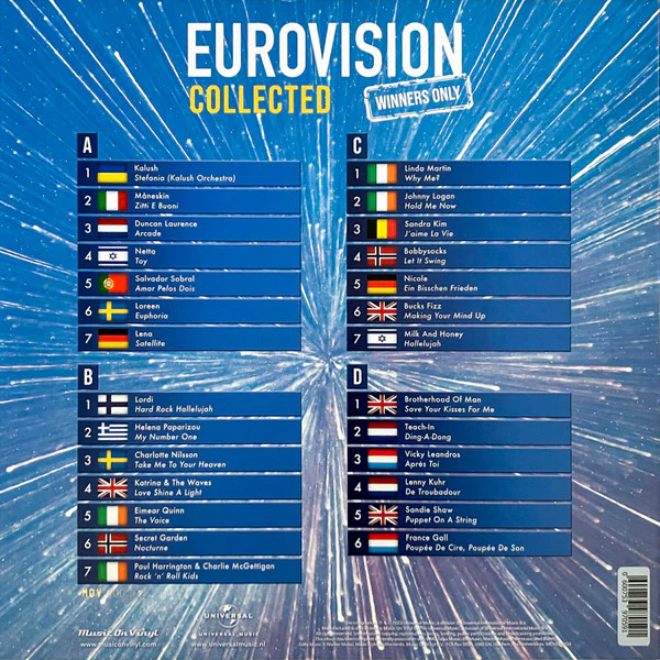 VARIOUS, Eurovision Collected: Winners Only (Music On Vinyl; MOVLP3316, Europe 2023, Insert, Blue Vinyl, Numbered) 2xLP VG/EX - Image 2