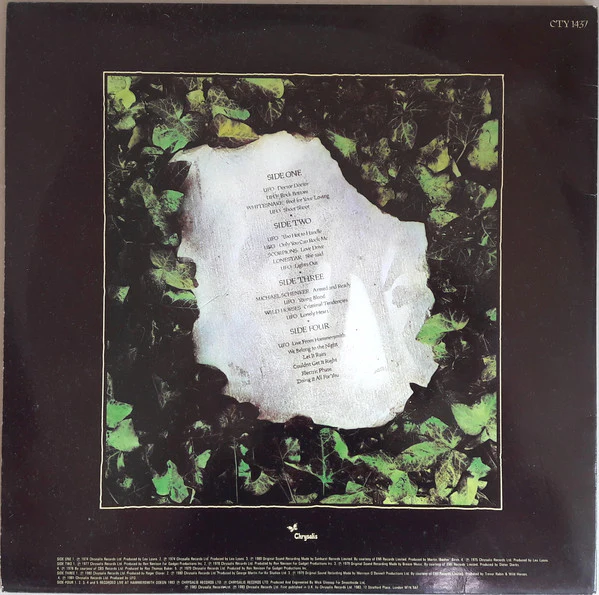 VARIOUS, Headstone: The Best Of UFO (Chrysalis; CTY 1437, UK 1983, Stickered Gatefold Sleeve) 2xLP VG/VG - Image 2