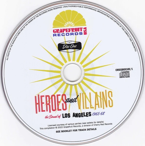 VARIOUS, Heroes And Villains (The Sound Of Los Angeles 1965-68) (Grapefruit Records; CRSEGBOX109, UK 2022, Box Set, Booklet & 3 Inners) 3xCD M/M - Image 3
