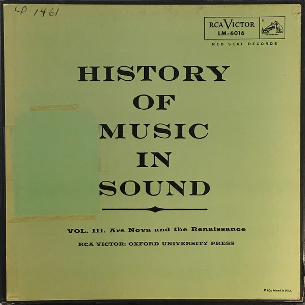 VARIOUS, History Of Music In Sound - Volume III - Ars Nova And The Rennaissance (RCA Victor Red Seal; LM 6016,  , Box Set, Bound Book With Insert), SALE - Up to 50% Off the Original Price  2xLP VG/VG