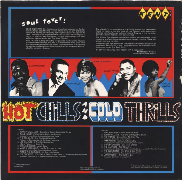 VARIOUS, Hot Chills Cold Thrills (Kent; 023, UK 1984) LP G+/G+ - Image 2
