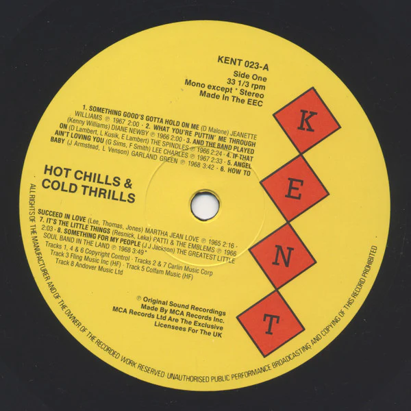 VARIOUS, Hot Chills Cold Thrills (Kent; 023, UK 1984) LP G+/G+ - Image 3