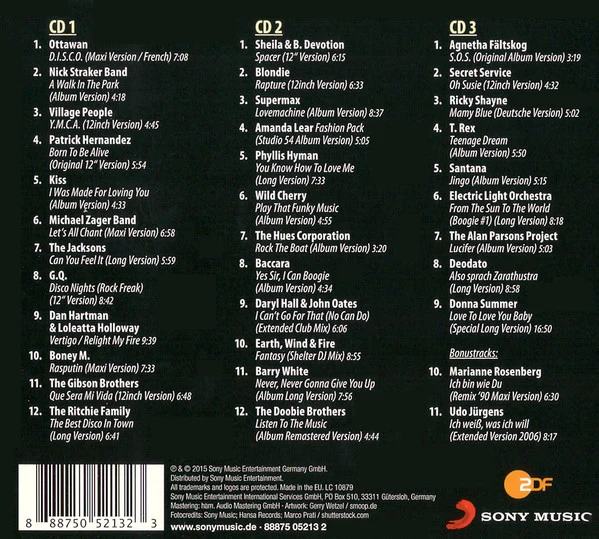VARIOUS, Kult! Pr sentiert Disco - The Long Versions (Sony Music; 88875 05213 2, Europe 2015) 3xCD EX/EX - Image 2