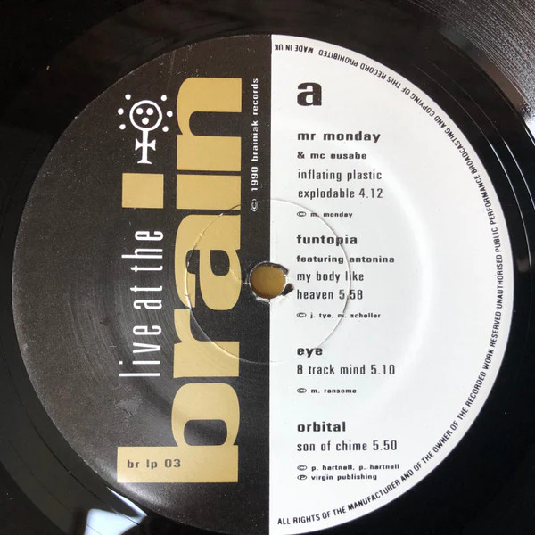 VARIOUS, Live At The Brain (Brainiak Records; br lp 03, UK 1990, Picture Sleeve) LP VG+/VG+ - Image 3