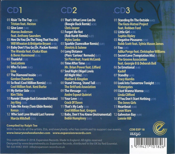 VARIOUS, Luxury Soul 2018 (Expansion; CDB EXP18, UK 2018, Digipak) 3xCD VG+/VG+ - Image 2
