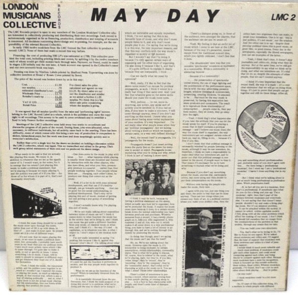 VARIOUS, May Day (London Musicians' Collective ; LMC 2, UK 1980, Laminated Sleeve, Limited Edition of 500) LP VG+/EX
