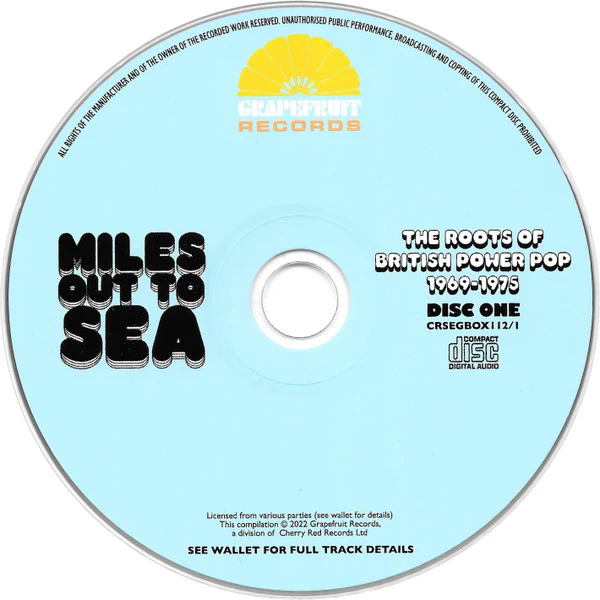 VARIOUS, Miles Out To Sea (The Roots Of British Power Pop 1969-1975) (Grapefruit Records; CRSEGBOX112, UK 2022, Box Set, Booklet) 3xCD VG+/VG+ - Image 3