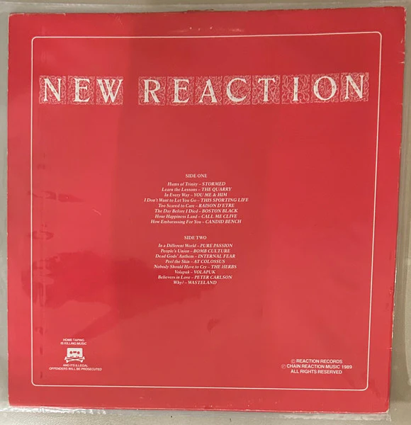 VARIOUS, New Reaction (Reaction Records; UNREST 15, UK 1989), SALE - Up to 50% Off the Original Price 12" VG/VG - Image 2