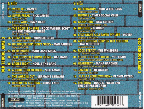 VARIOUS, Old School Jams 3 (SPG Music; SPG2 7013, Canada 2001) 2xCD EX/EX - Image 2