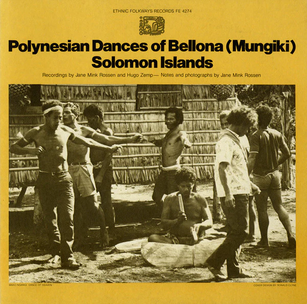 VARIOUS, Polynesian Dances Of Bellona (Mungiki) Solomon Islands (Ethnic Folkways Library; FE 4274, US 1978, Folkways Style Gatefold Sleeve) LP G+/VG