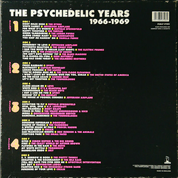 VARIOUS, Psychedelic Years (Knight Records; PSDLP 47003, UK 1990, Box Set, Insert) 4xLP VG/VG - Image 2