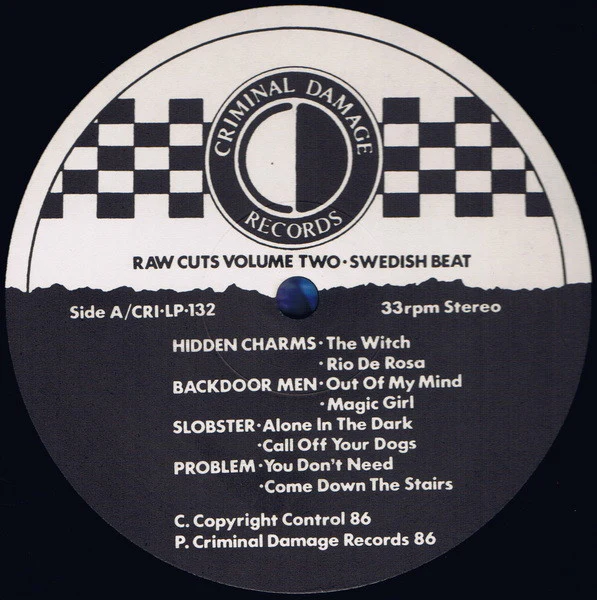 VARIOUS, Raw Cuts Volume Two - Swedish Beat (Criminal Damage Records; CRI-LP-132, UK 1986) LP VG+/VG+ - Image 3