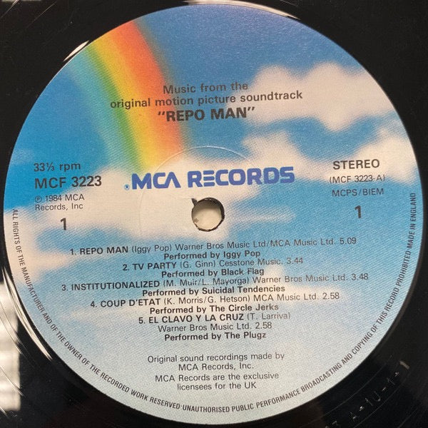 VARIOUS, Repo Man (Music From Original Motion Picture Soundtrack) (MCA Records; MCF 3223, UK 1984) LP VG/VG - Image 3