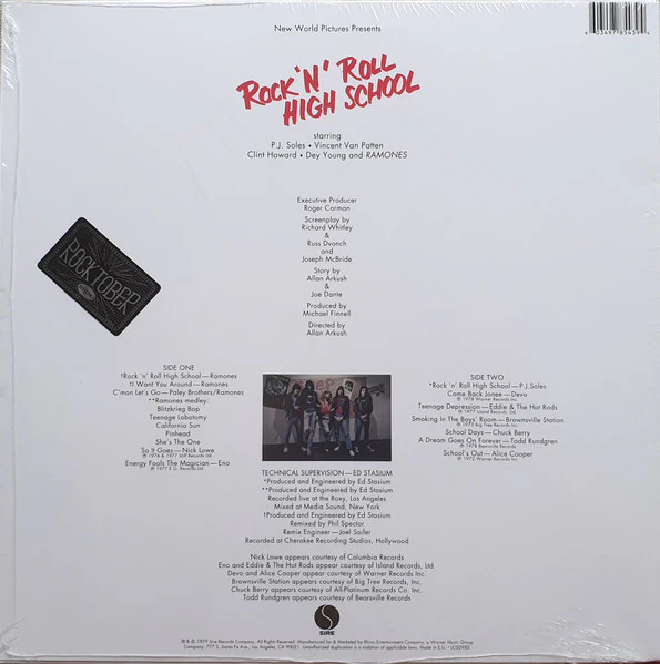 VARIOUS, Rock 'N' Roll High School (Music From The Original Motion Picture Soundtrack) (Sire; RCV1 6070, US 2019 Reissue, Fire Coloured Vinyl) LP EX/EX - Image 2