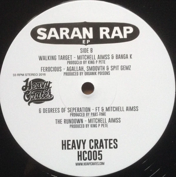 VARIOUS, Saran Rap EP (Heavy Crates; HC005, UK 2016, Stickered Plain Sleeve), SALE - Up to 50% Off the Original Price 12" EP VG/VG+ - Image 3