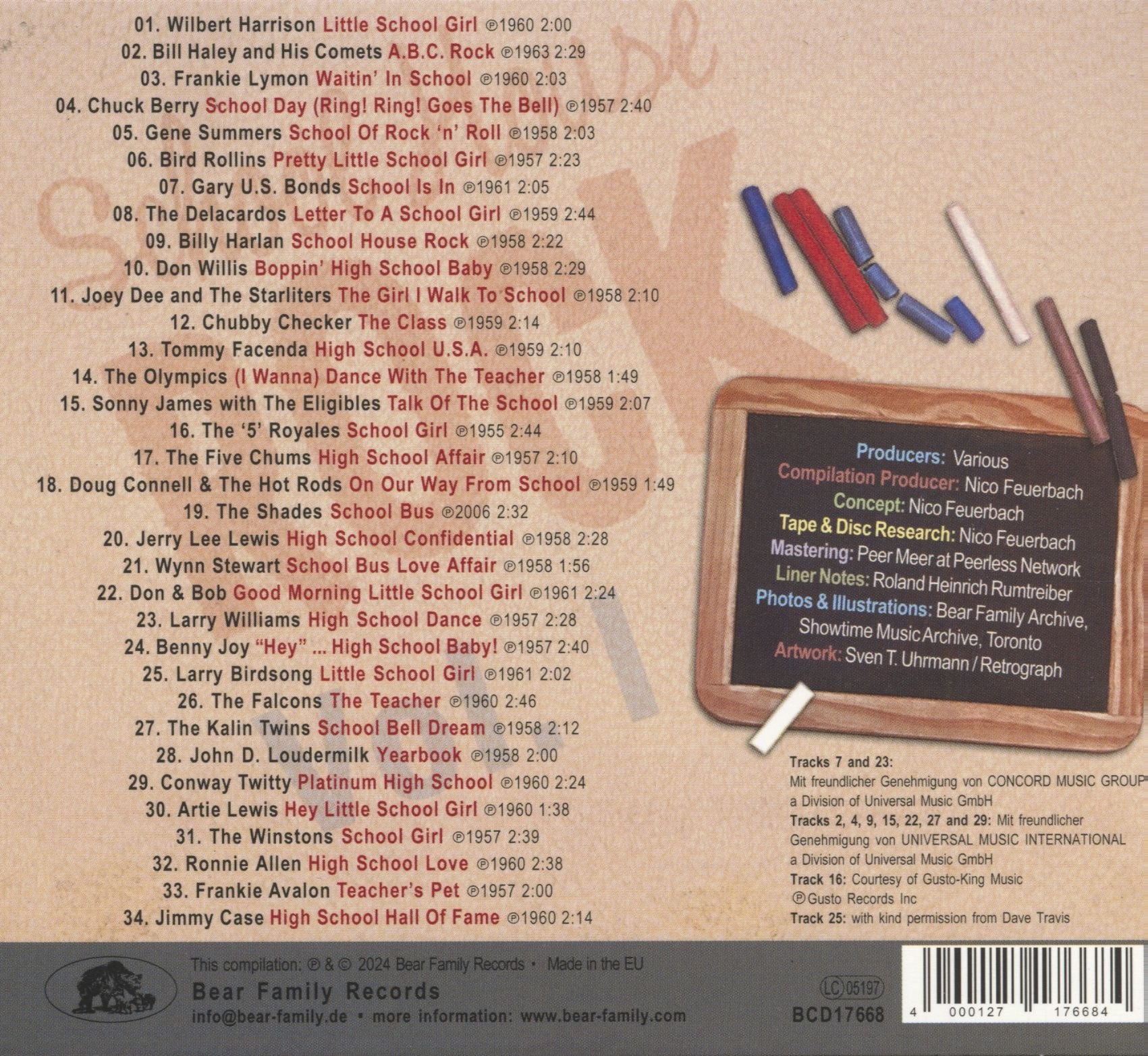 VARIOUS, School House Rock Vol.1 - School Is In! (CD) (Bear Family Records; BCD17668, Germany 2024, Digipak) CD M/M - Image 2