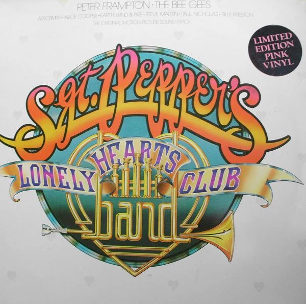 VARIOUS, Sgt. Pepper's Lonely Hearts Club Band (A&M Records; AMLZ 66600, UK 1978, Hype Stickered Gatefold Sleeve, 2 Inners, Poster, Pink Vinyl.) LP VG+/G+