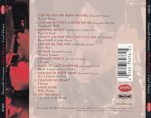 VARIOUS, Smooth Grooves After Hours Cool Down (Rhino Records; R2 78276, US ) CD VG+/EX - Image 2