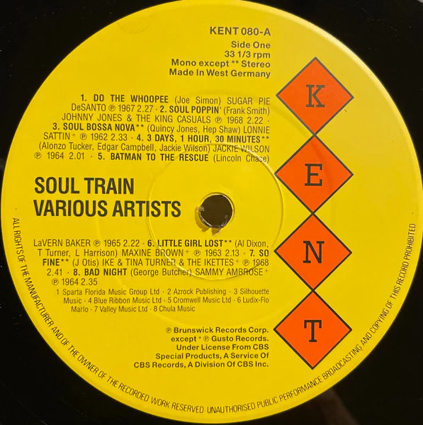 VARIOUS, Soul Train (Kent Records; KENT 080, UK 1988) LP VG/VG - Image 3