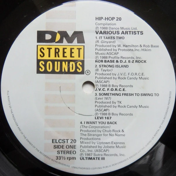 VARIOUS, Street Sounds Hip Hop 20 (Street Sounds; ELCST 20, UK 1988) LP VG/VG - Image 3