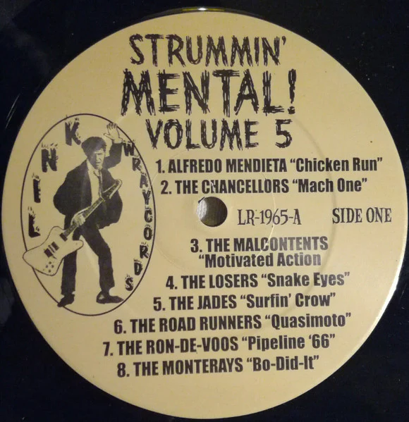 VARIOUS, Strummin' Mental! Volume Five - Real Gone Instrumental R&R & Surf: 1958-1966 (Link Wraycords; LR-1965, US 2006) LP VG+/VG+ - Image 3