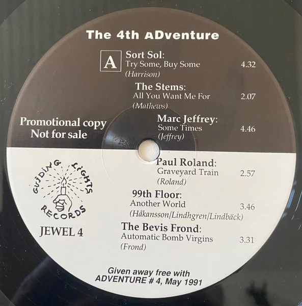 VARIOUS, The 4th Adventure (Guiding Lights Records; JEWEL 4, Denmark 1991, Magazine & Booklet, With Adventure Magazine #4, May 1991), SALE - Up to 50% Off the Original Price  LP VG+/VG+ - Image 3