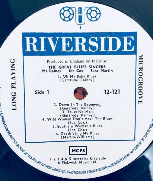 VARIOUS, The Great Blues Singers (Riverside Records; RLP 12-121, UK 	, Laminated Flipback Sleeve) LP VG+/VG - Image 3