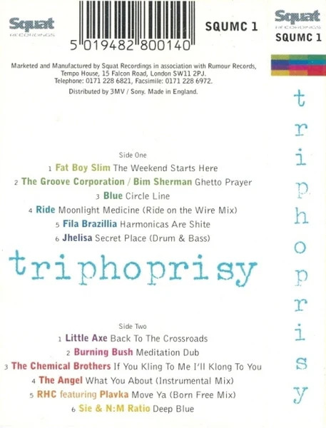 VARIOUS, Triphoprisy (Squat Recordings; SQUMC 1, UK 1995) Cassette VG+/VG+ - Image 2