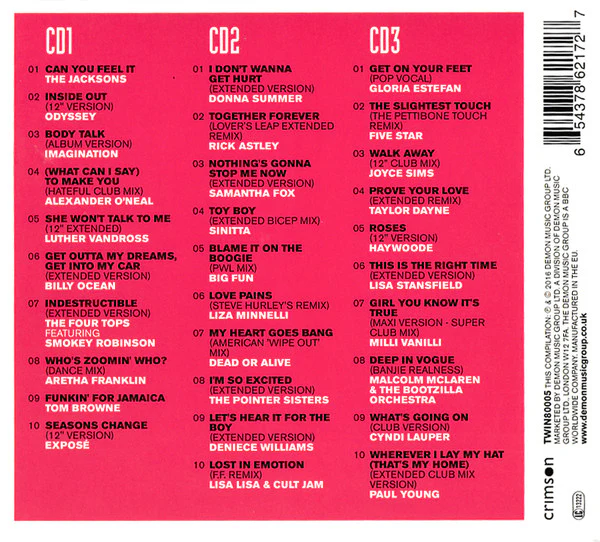 VARIOUS, Twelve Inch Eighties (Can You Feel It) (Crimson; TWIN80005, UK 2016, Triple Gatefold) 3xCD VG+/VG+ - Image 2