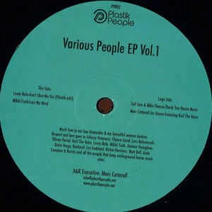 VARIOUS, Various People EP Vol 1 (Plastik People Recordings; PPR02, US 2014) 12" /VG+