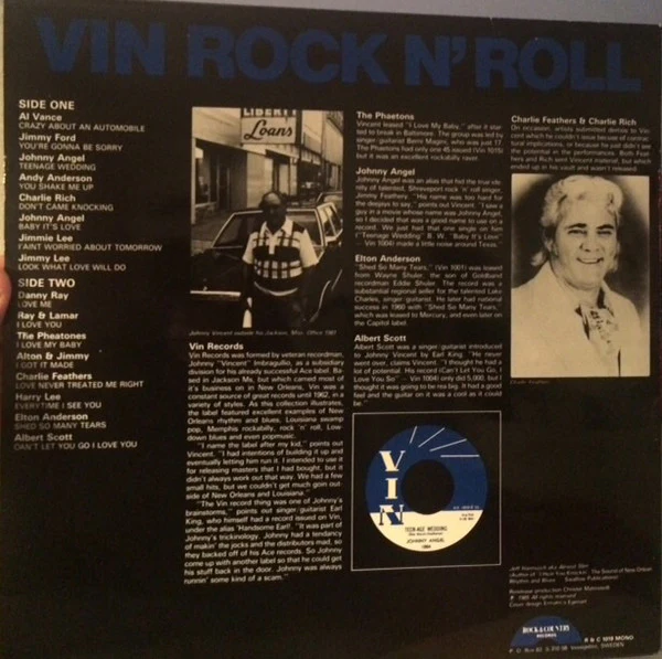 VARIOUS, Vin Rock N'Roll (Rock & Country Records; R&C 1019, Sweden 1985), SALE - Up to 50% Off the Original Price LP VG/VG - Image 2
