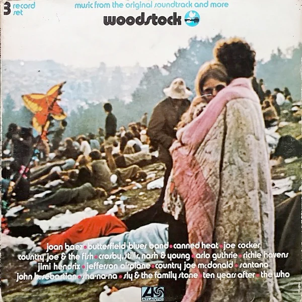 VARIOUS, Woodstock - Music From The Original Soundtrack And More (Atlantic Plum & Orange; 2663 001, UK 1970, Triple Gatefold, Hendrix, Santana, The Who, CSNY) 3xLP VG/VG