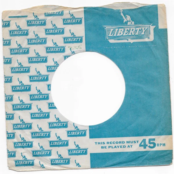 VIC DANA, Red Roses For A Blue Lady / My World (Liberty; LIB 10190, UK 1965, A Label Promo, Company Sleeve) 7" VG/VG - Image 3