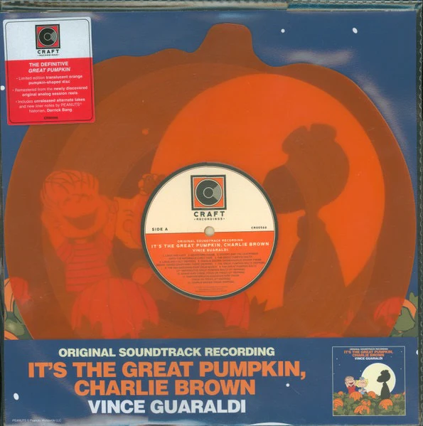 VINCE GUARALDI TRIO, It's A Great Pumpkin, Charlie Brown (Craft Recordings; 7243685, US 2025 Reissue, Stickered Plastic Sleeve, Pumpkin-Shaped Orange Vinyl), SALE - Up to 50% Off the Origina LP NEW/NEW