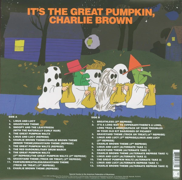 VINCE GUARALDI TRIO, It's A Great Pumpkin, Charlie Brown (Craft Recordings; 7243685, US 2025 Reissue, Stickered Plastic Sleeve, Pumpkin-Shaped Orange Vinyl), SALE - Up to 50% Off the Origina LP NEW/NEW - Image 2