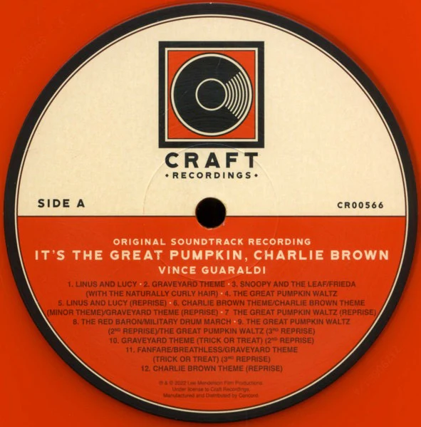 VINCE GUARALDI TRIO, It's A Great Pumpkin, Charlie Brown (Craft Recordings; 7243685, US 2025 Reissue, Stickered Plastic Sleeve, Pumpkin-Shaped Orange Vinyl), SALE - Up to 50% Off the Origina LP NEW/NEW - Image 3