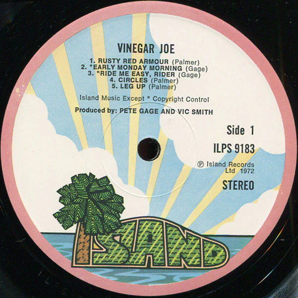 VINEGAR JOE, Vinegar Joe (Island Pink Rim; ILPS 9183, UK 1972, Inner) LP VG+/VG+ - Image 3