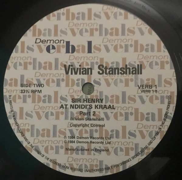 VIVIAN STANSHALL, Sir Henry At Ndidi's Kraal (Demon Verbals; VERB 1, UK 1984) LP VG/VG - Image 3