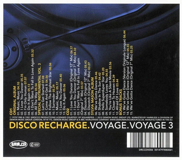 VOYAGE, Voyage 3 (Harmless; DRCCDX006, UK 2012 Reissue, Jewel Case With O-Card) 2xCD EX/EX - Image 2