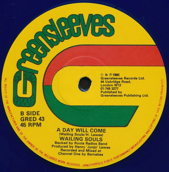 WAILING SOULS, Kingdom Rise Kingdom Fall (Greensleeves Records; GRED 43, UK 1980, Blue Vinyl) 12" VG/VG - Image 2