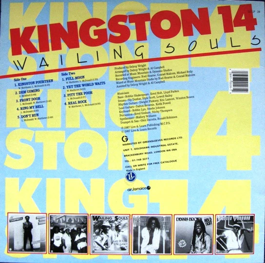 WAILING SOULS, Kingston 14 (Live & Learn Records; LL LP 28, UK 1987), SALE - Up to 50% Off the Original Price LP VG+/VG+ - Image 2