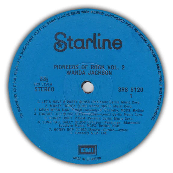 WANDA JACKSON, Pioneers Of Rock. Vol 2 (Starline; SRS 5120, UK 1972, Laminated Front Sleeve), SALE - Up to 50% Off the Original Price  LP VG/VG+ - Image 3